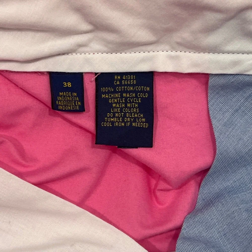 Polo‎ Ralph Lauren Mens Classic Fit Pink Cotton Chino Shorts Sz 38 Flat Front